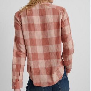 Natural Reflections Meadowlands Stone Brown Plaid Flannel Shirt Women’s Size M